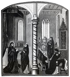 Eine Züchtigung in einer Schule der Bettelmönche, aus Ms.21,252, Illustration aus 